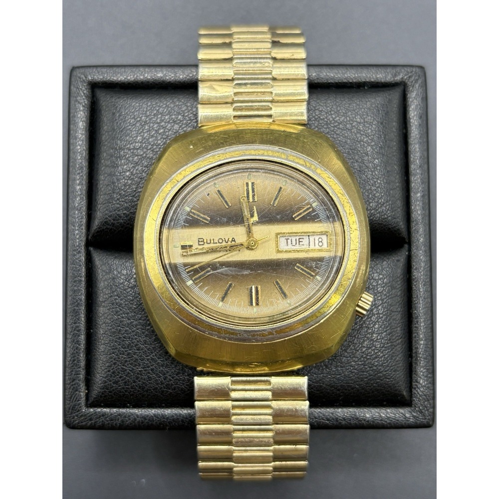 Bulova Accutron 10KT Gold Plate Running As-Is Stretch Band A21